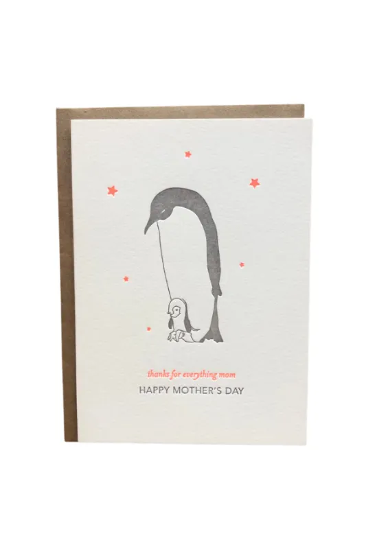 Mother's Day Penguin Letterpress Card made by Jones