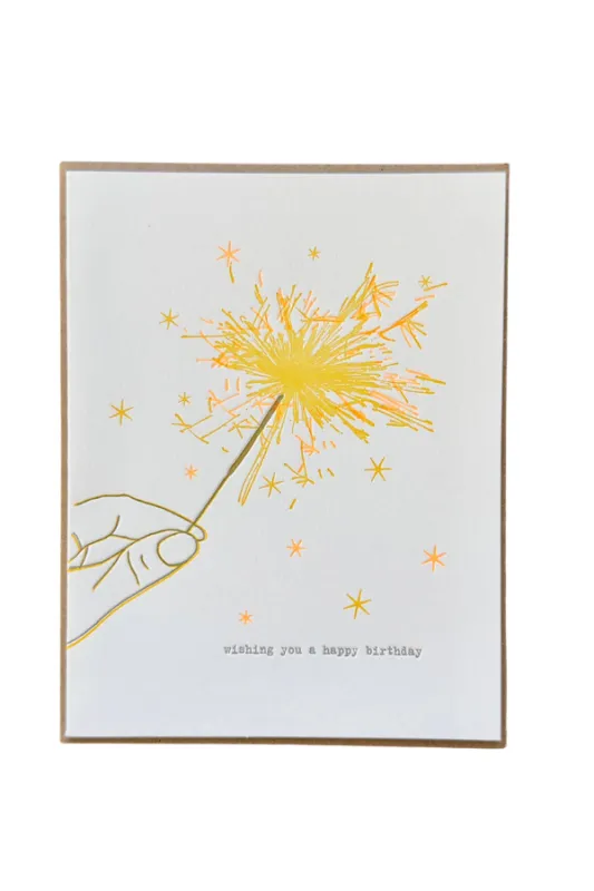 Sparkler Wishes Letterpress Card made by Jones