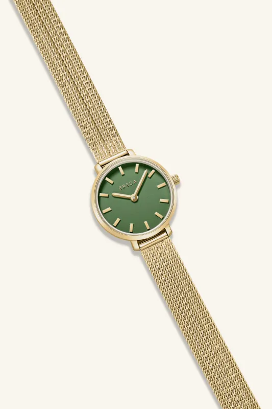 Beverly Mesh Watch - Green Dial made by Breda