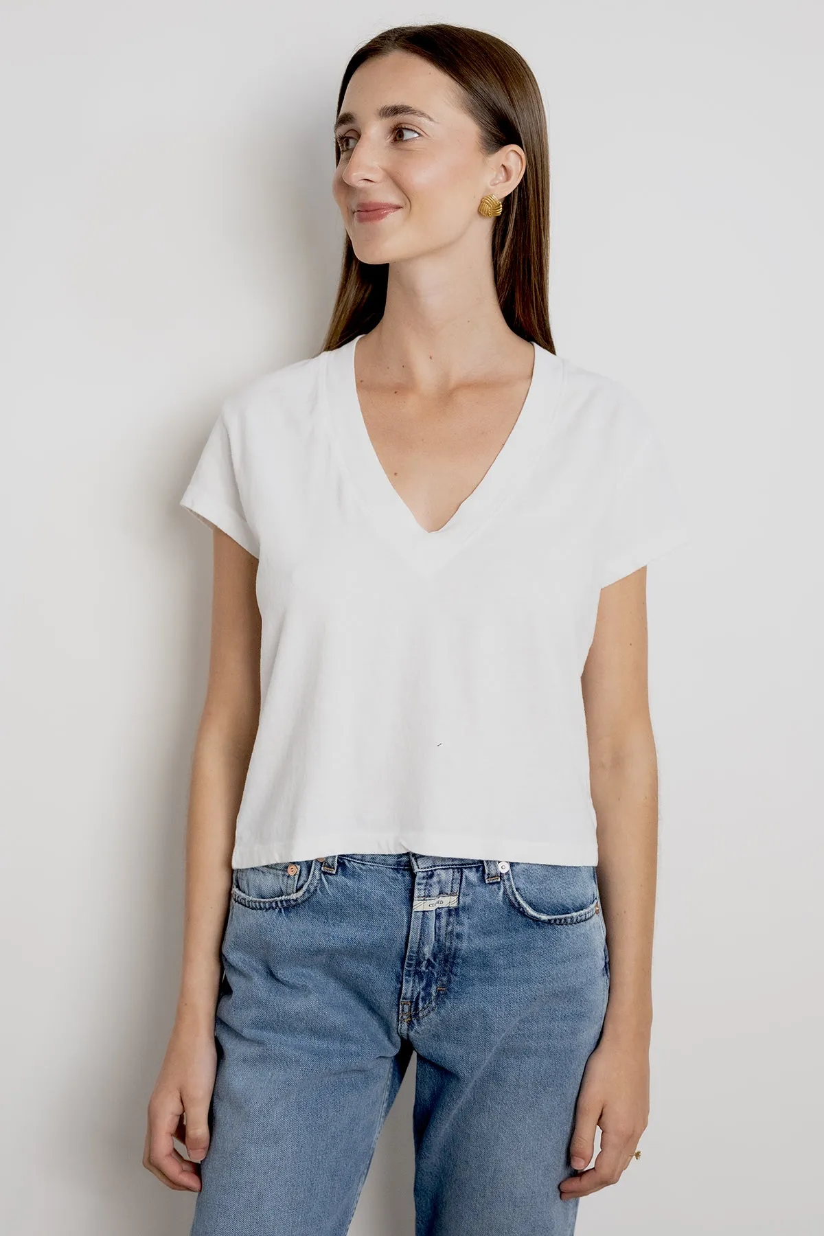 Alanis V Neck - White sold by Jones
