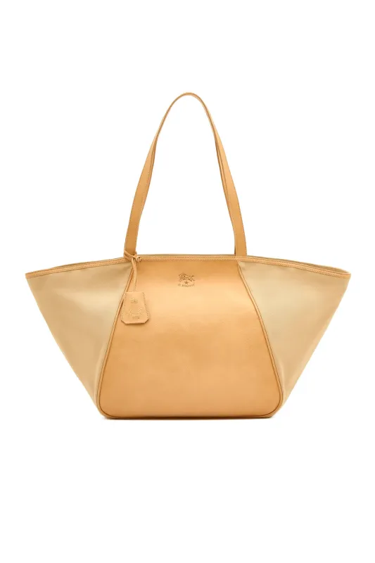 Archive 1970 Tote Bag - Canvas / Cowhide made by Il Bisonte