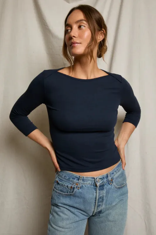 Harlow Long Sleeve - Navy made by Perfectwhitetee