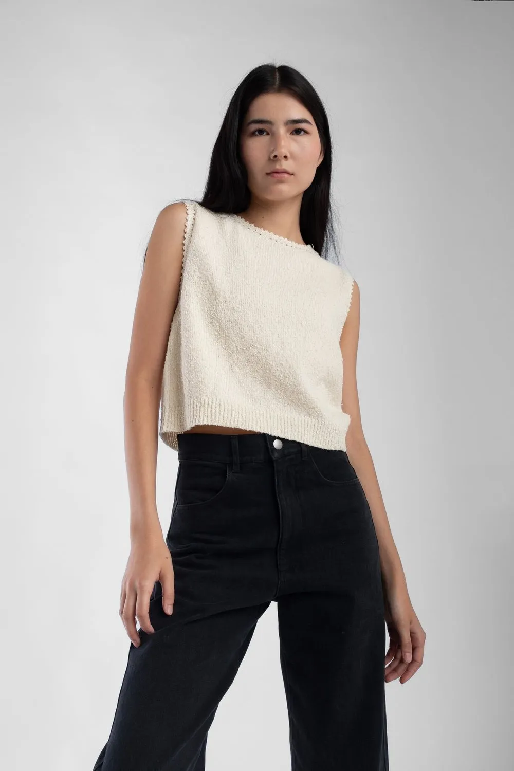 Boucle Tank - Cream sold by Jones product image thumbnail 5