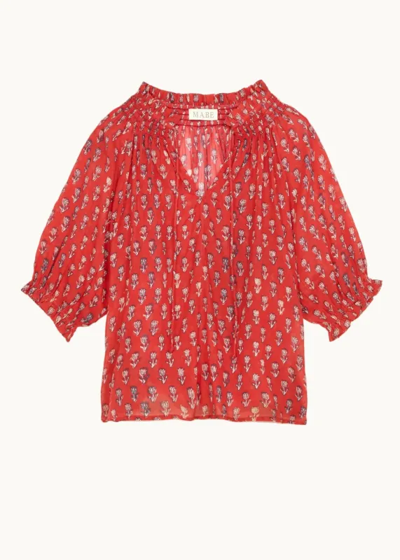 Ari Printed Top - Red made by Jones