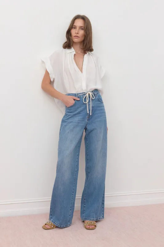 Trinity Button Top - White made by Jones