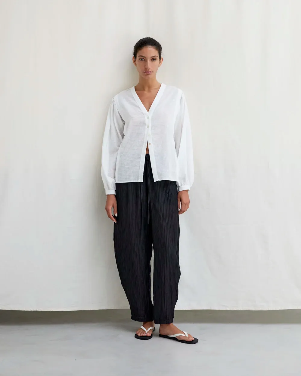 Rodas Blouse - White Check sold by Jones
