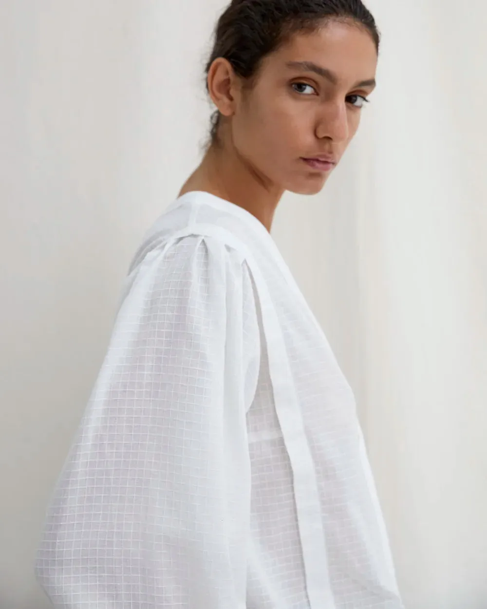 Rodas Blouse - White Check sold by Jones product image thumbnail 5