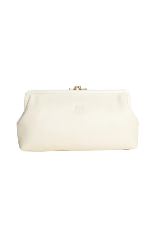 Manuela Classic Clutch - Milk White made by Il Bisonte
