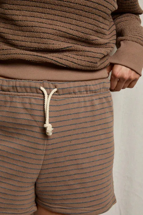 Bennie Shorts - Mocha Charcoal Stripe sold by Jones product image thumbnail 3