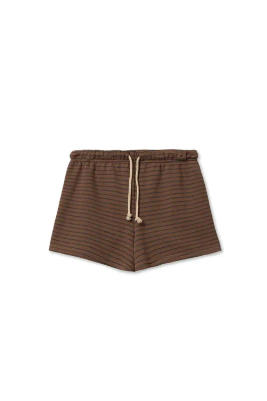 Bennie Shorts - Mocha Charcoal Stripe made by Perfectwhitetee