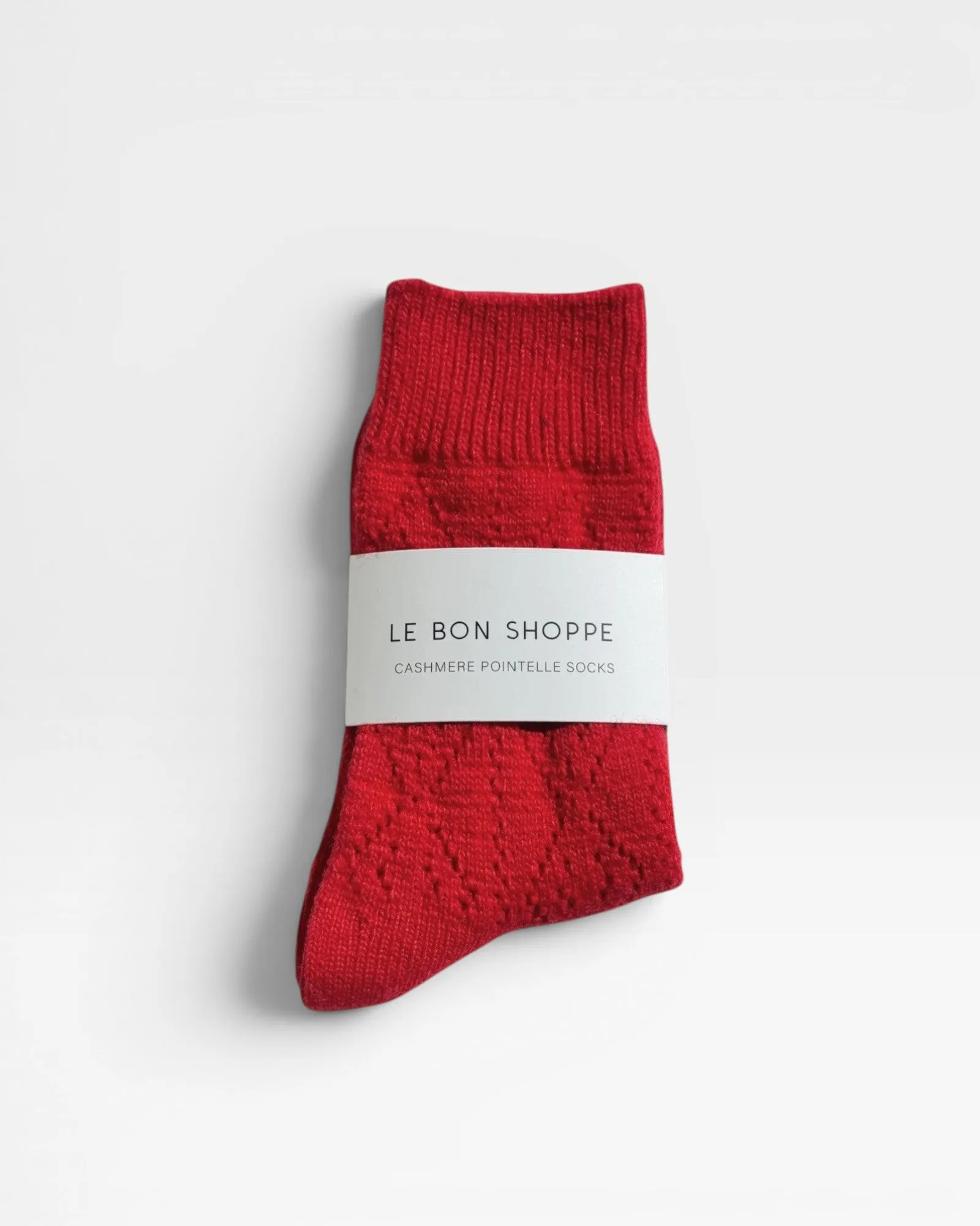 Cashmere Pointelle Socks - Red sold by Jones product image thumbnail 2