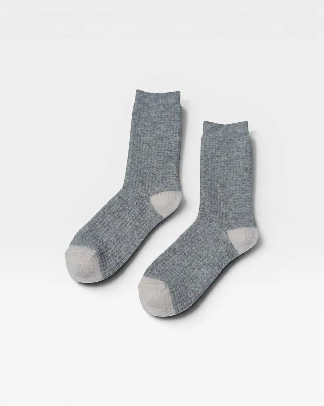 Wool Waffled Socks - Stone / Cream made by Le Bon Shoppe