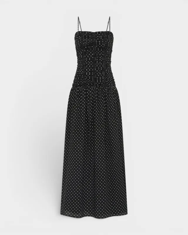 Mira Maxi Dress Lola Polka Dot - Black/Off White made by Faithfull the Brand