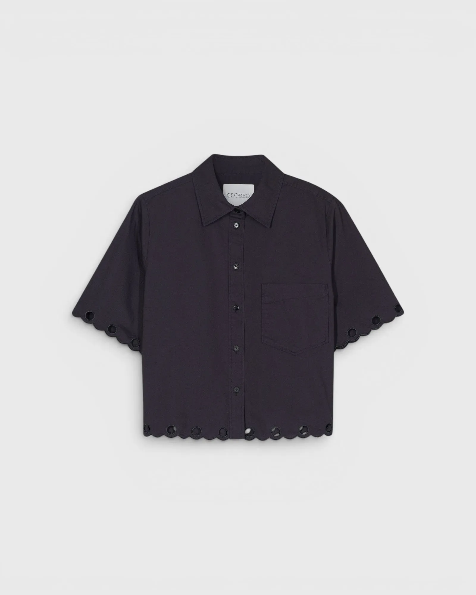 Embroidered Short Sleeve Shirt - Black sold by Jones