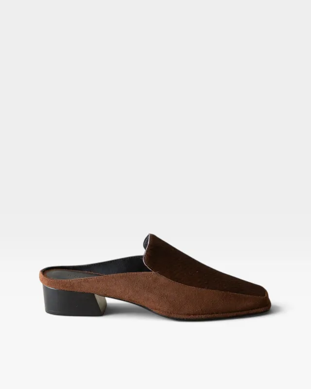 Felix Loafer Mule - Chocolate Calf Hair made by Huma Blanco