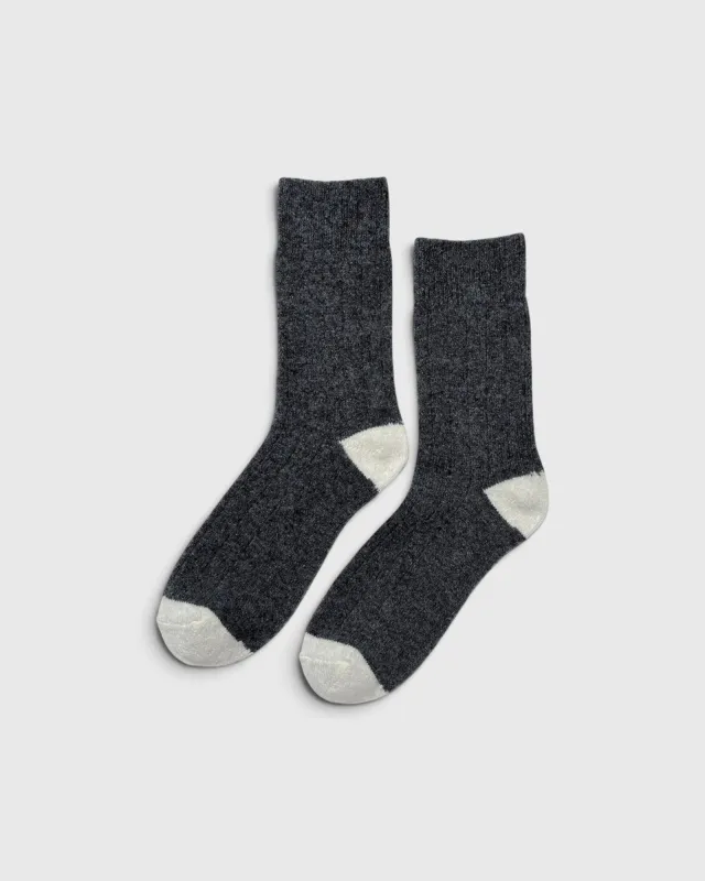 Classic Cashmere Socks - Charcoal Melange made by Le Bon Shoppe