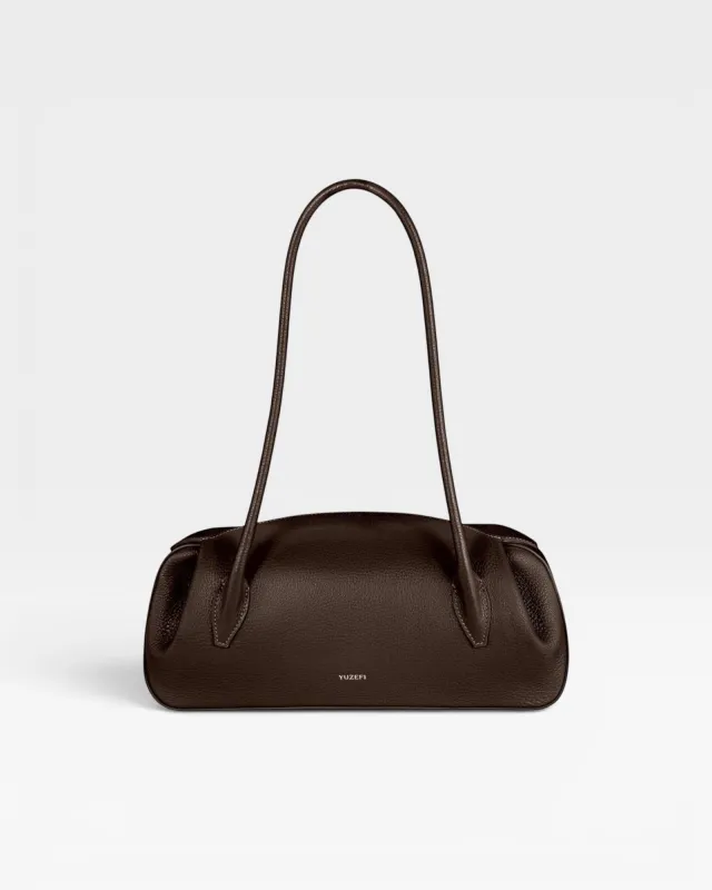 Oyster Shoulder Bag - Espresso made by Yuzefi