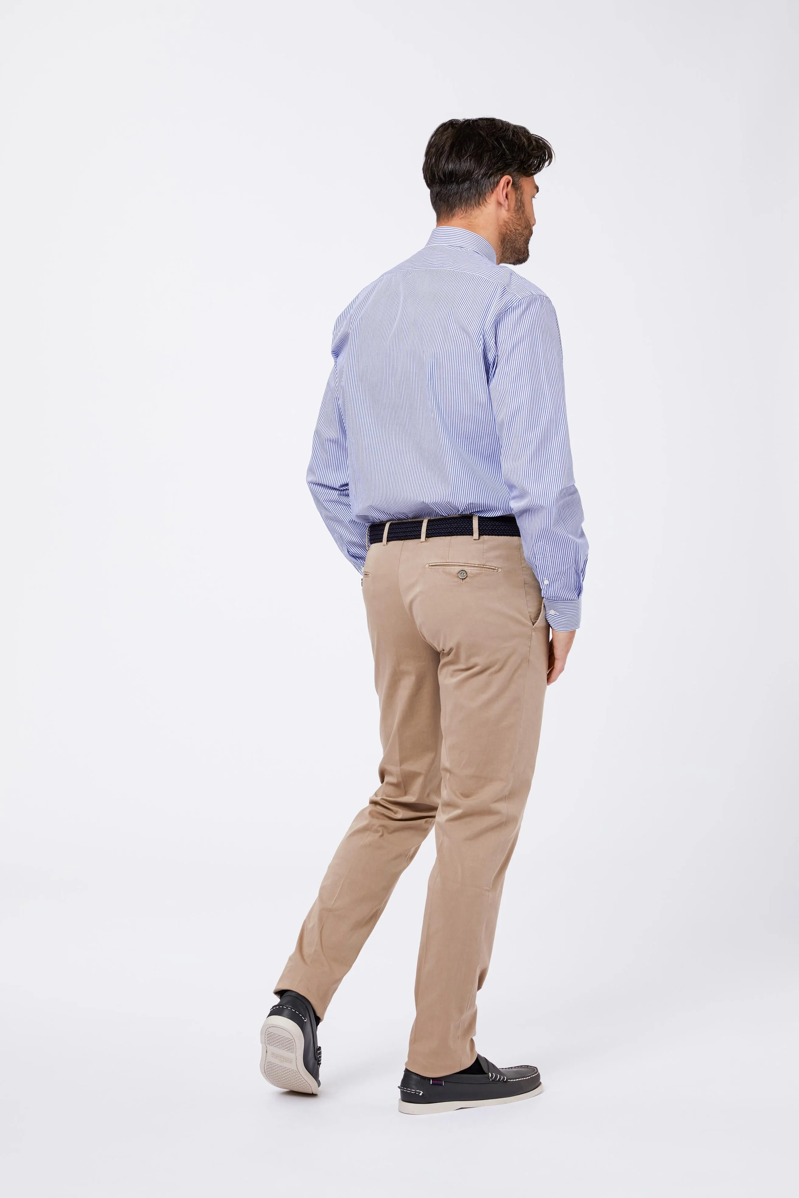 Camicia Azzurra Cotone Popeline Bastoncino Collo Mezzo Francese sold by principe di firenze product image thumbnail 3