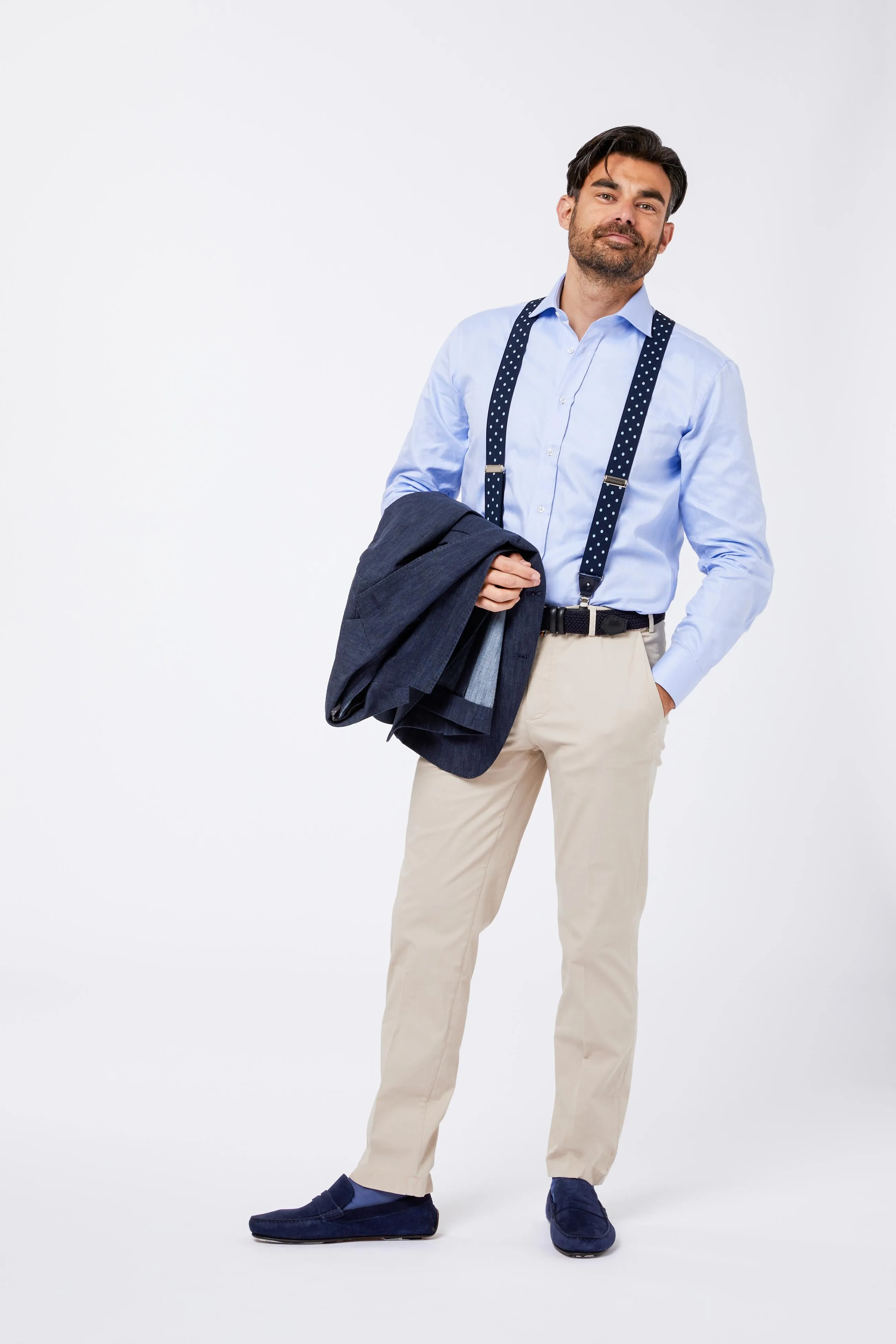 Camicia Azzurra Cotone Twil Collo Francese sold by principe di firenze product image thumbnail 2