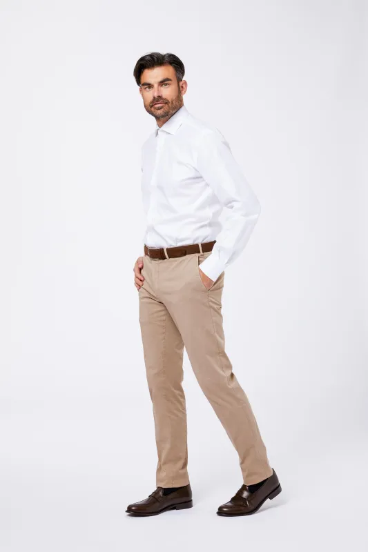 Camicia Bianca Cotone Collo Mezzo Francese made by principe di firenze