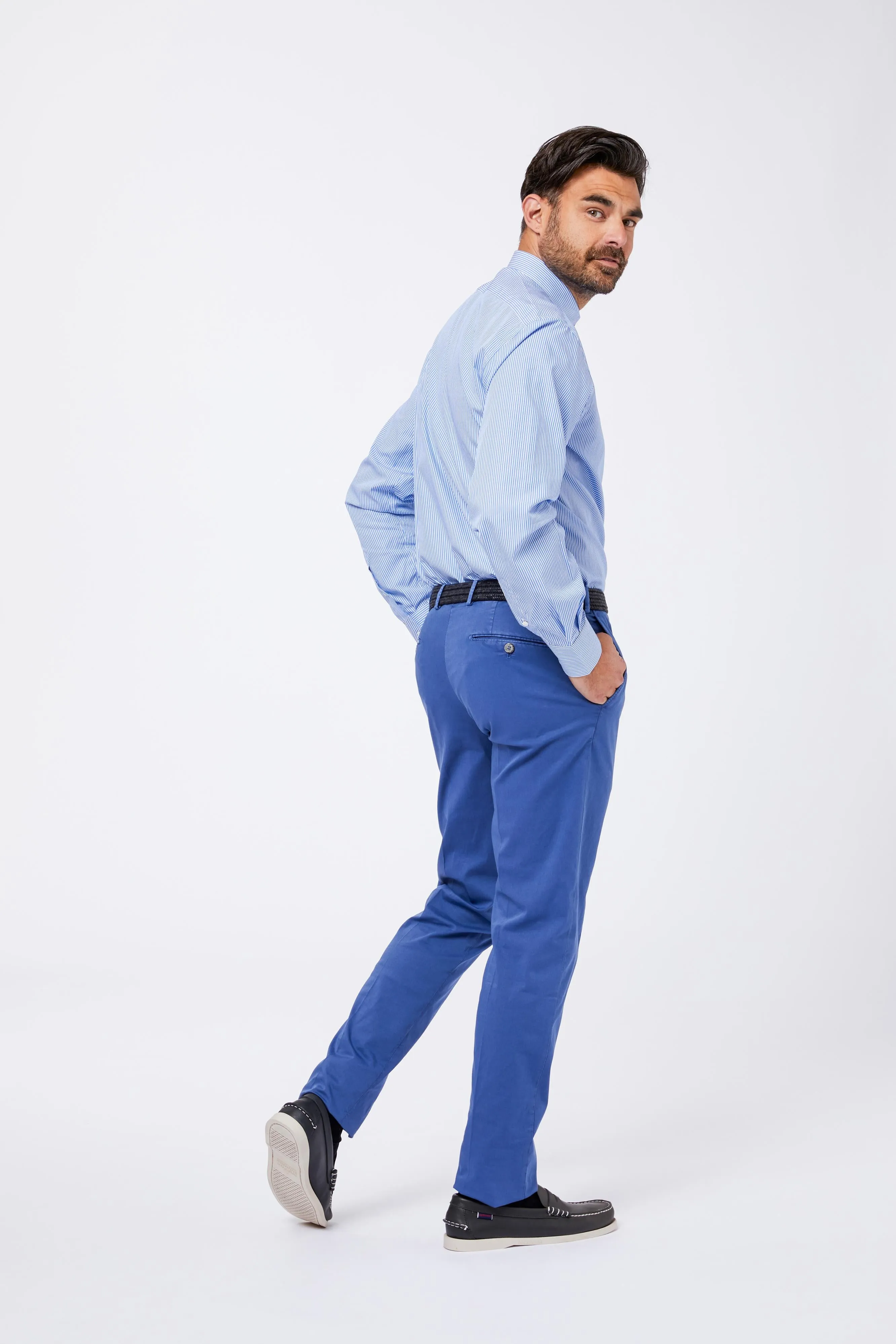 Camicia Azzurra Cotone Popeline Collo Mezzo Francese sold by principe di firenze product image thumbnail 3