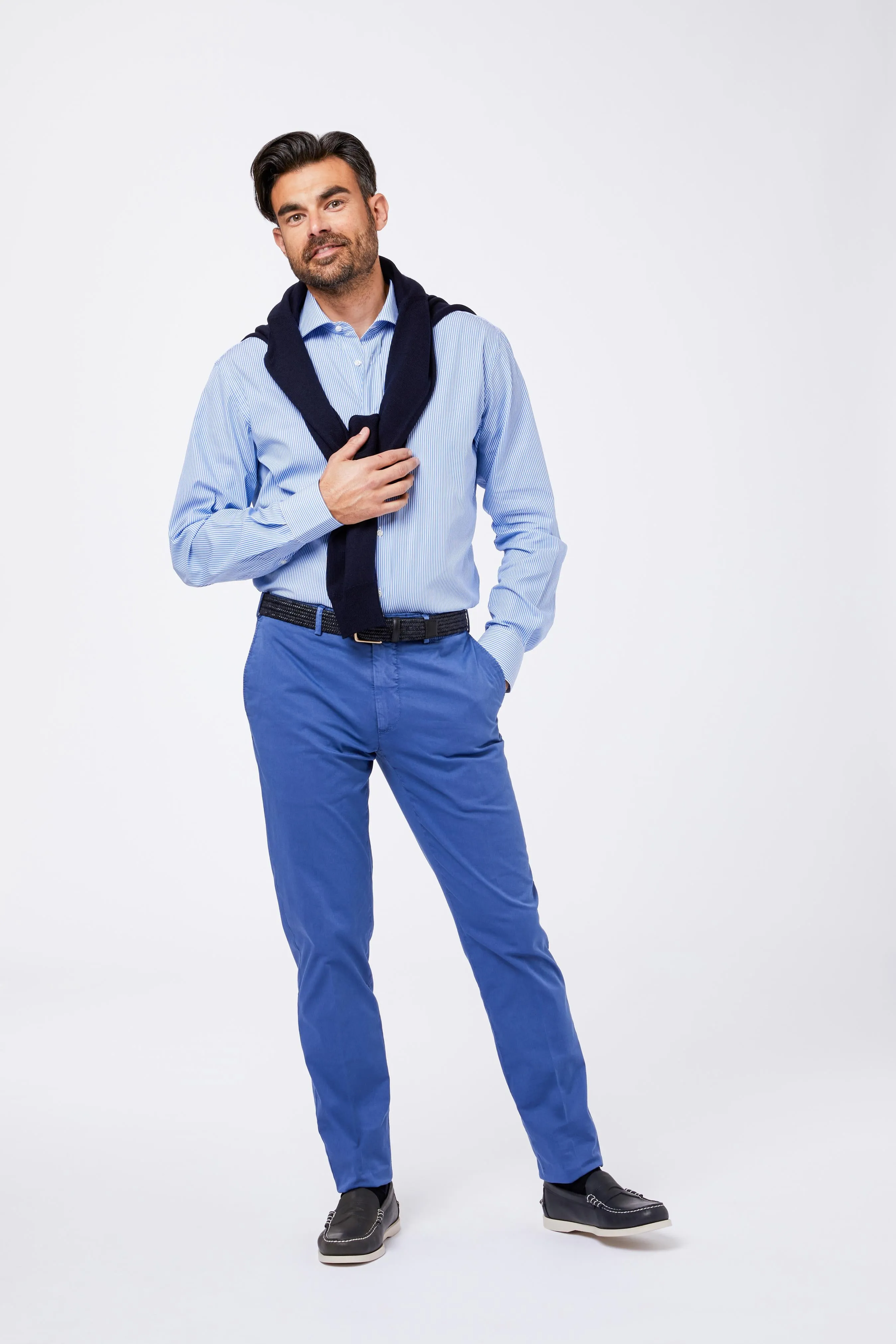 Camicia Azzurra Cotone Popeline Collo Mezzo Francese sold by principe di firenze product image thumbnail 2