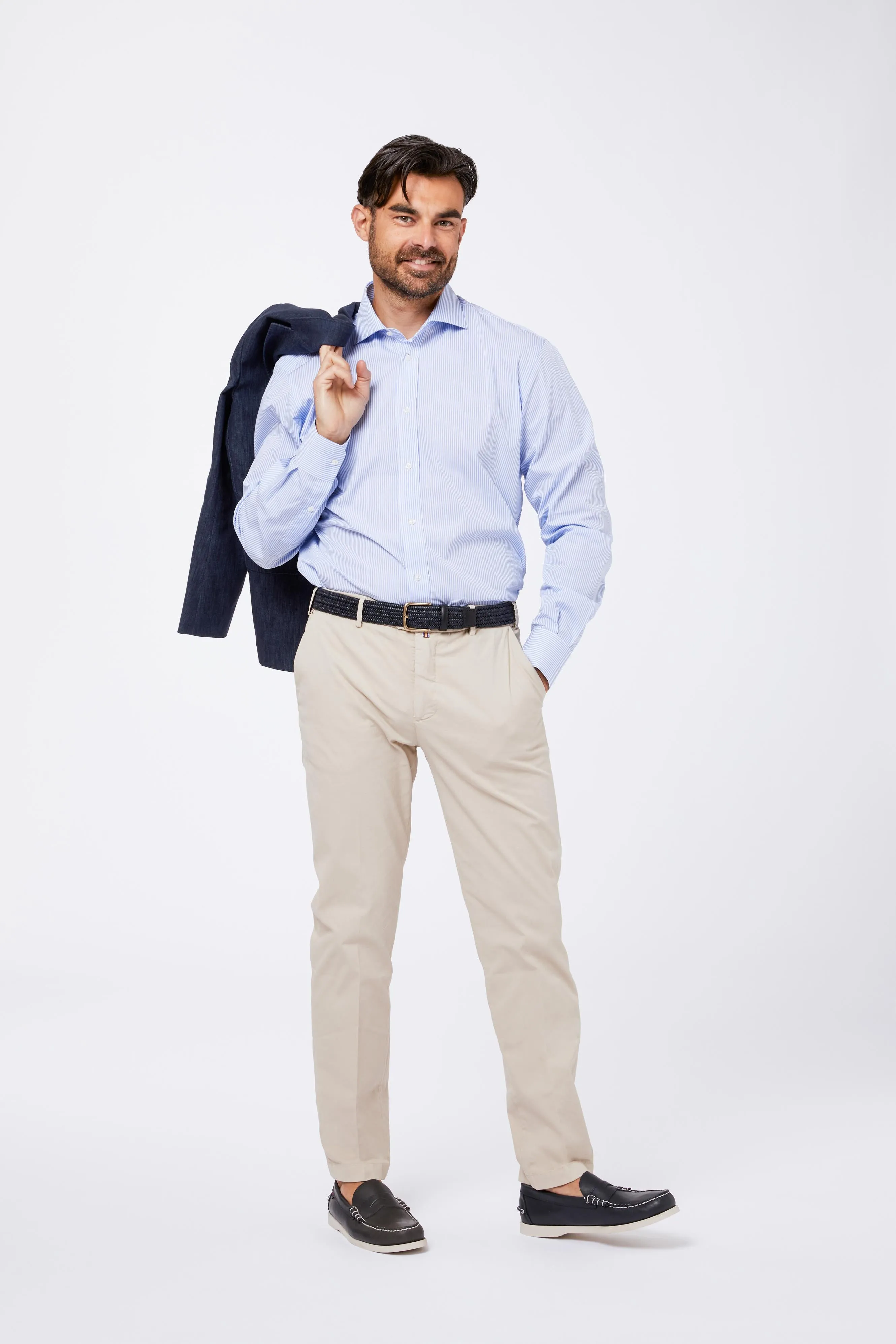 Camicia Celeste Cotone Collo Francese sold by principe di firenze product image thumbnail 2