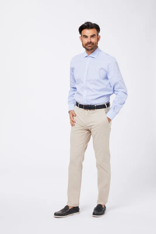 Camicia Celeste Cotone Collo Francese made by principe di firenze