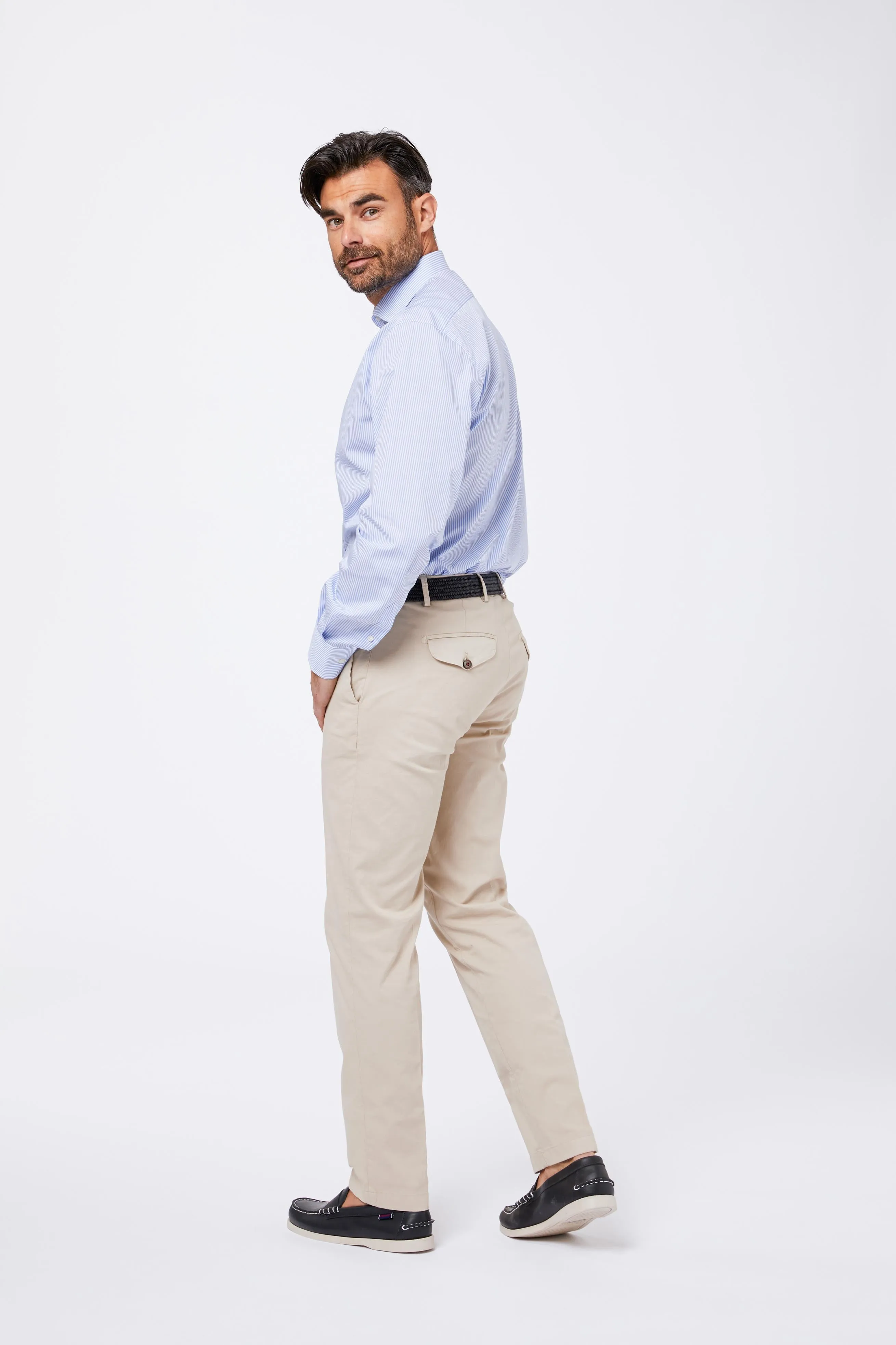 Camicia Celeste Cotone Collo Francese sold by principe di firenze product image thumbnail 3