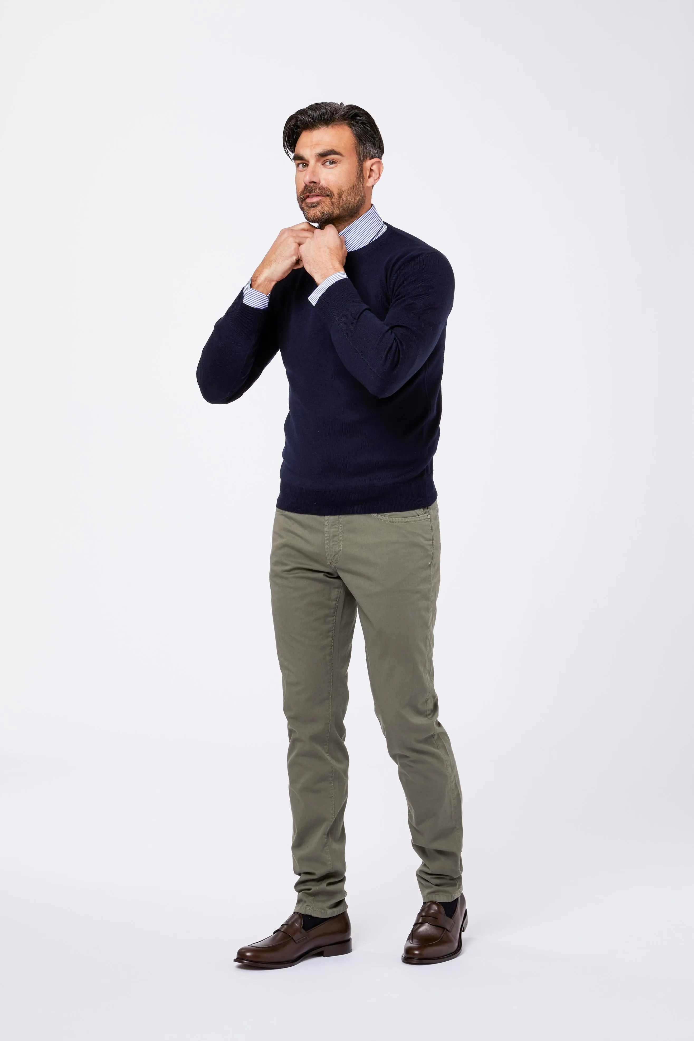 Camicia Azzurra Popeline Bastone Collo Mezzo Francese sold by principe di firenze product image thumbnail 2