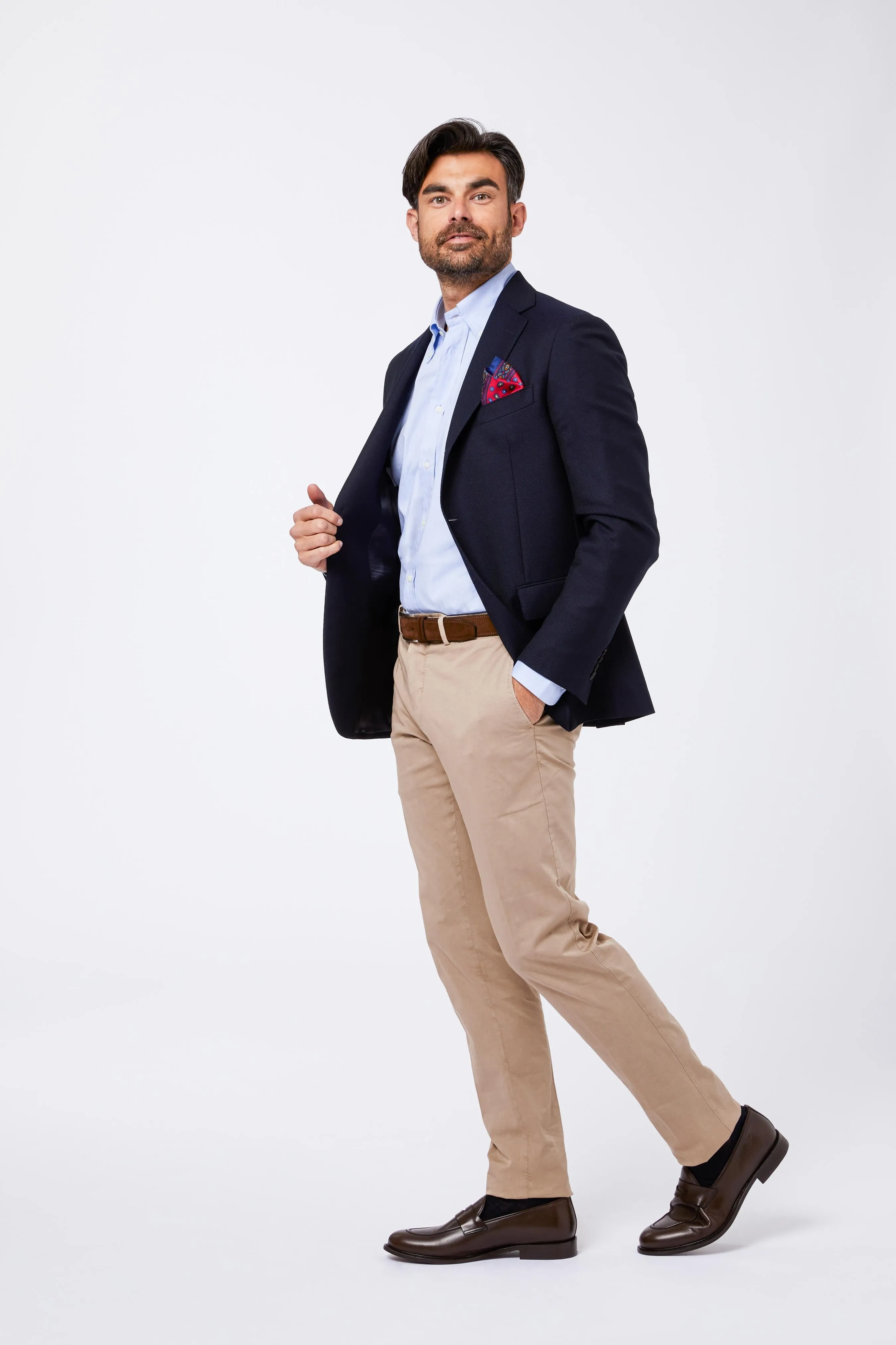 Camicia Azzurra Giro Inglese Collo Button Down sold by principe di firenze product image thumbnail 4