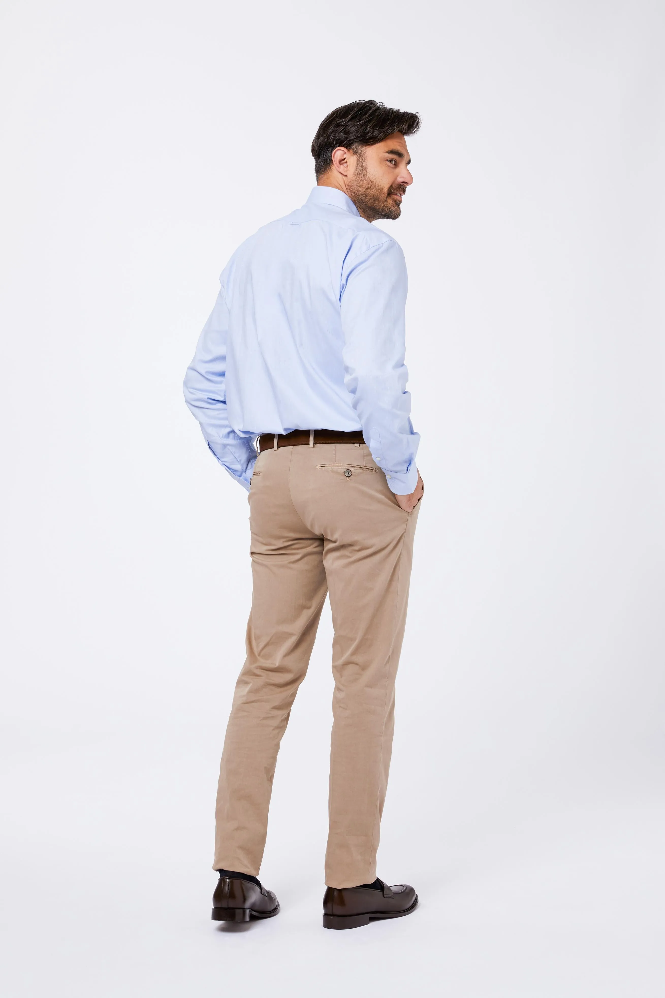 Camicia Azzurra Giro Inglese Collo Button Down sold by principe di firenze product image thumbnail 3