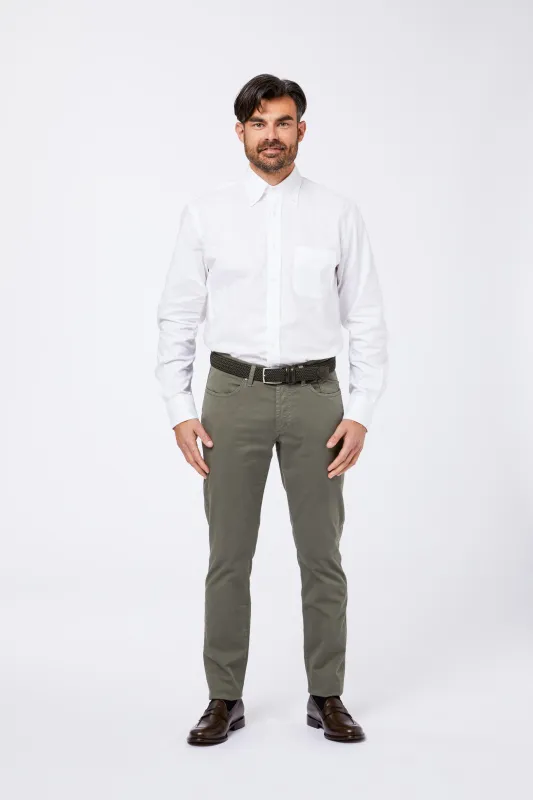 Camicia Bianca Giro Inglese Collo Button Down made by principe di firenze