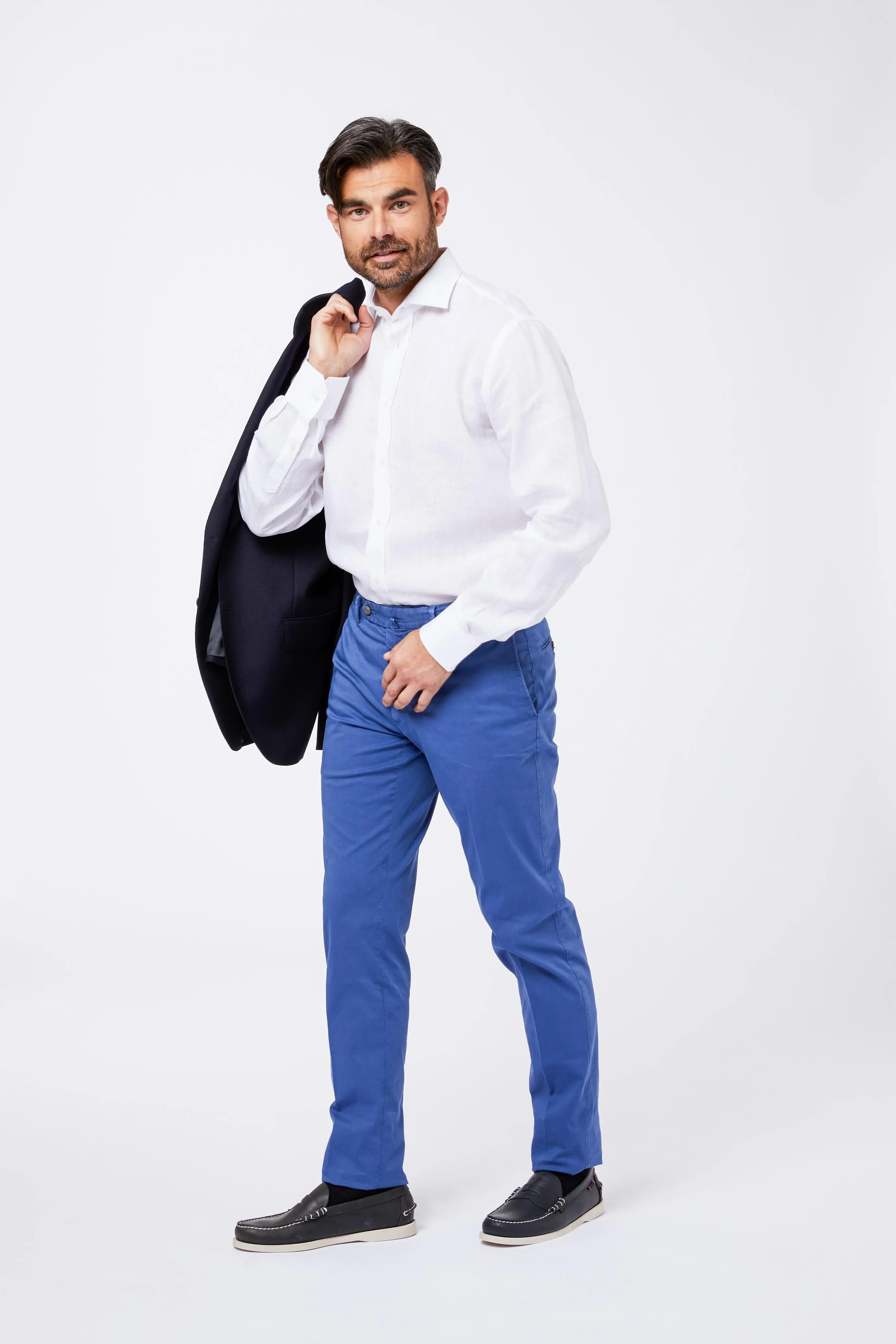 Camicia Bianca Lino Collo Mezzo Francese sold by principe di firenze product image thumbnail 2