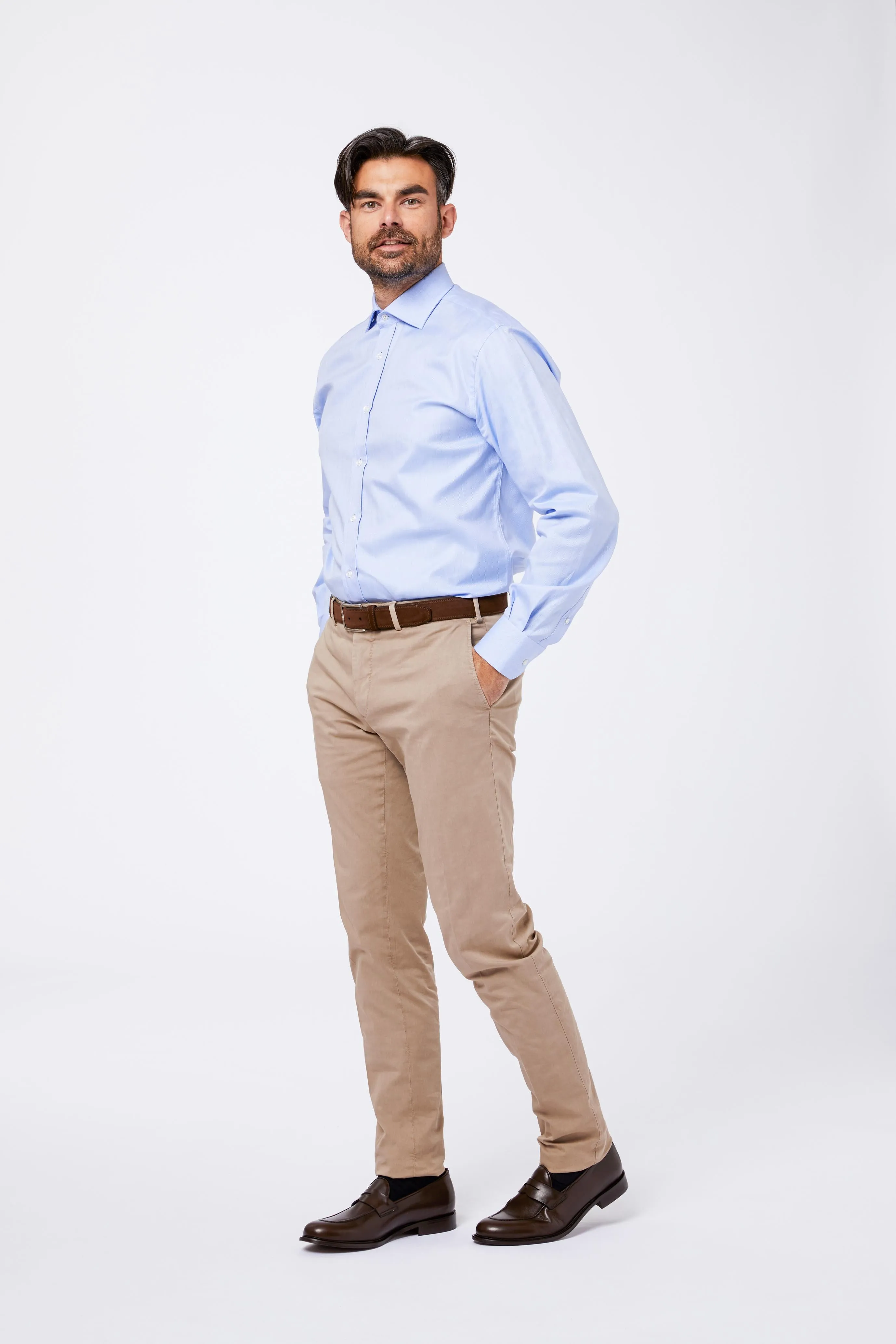 Camicia Bianca Cotone Collo Mezzo Francese sold by principe di firenze