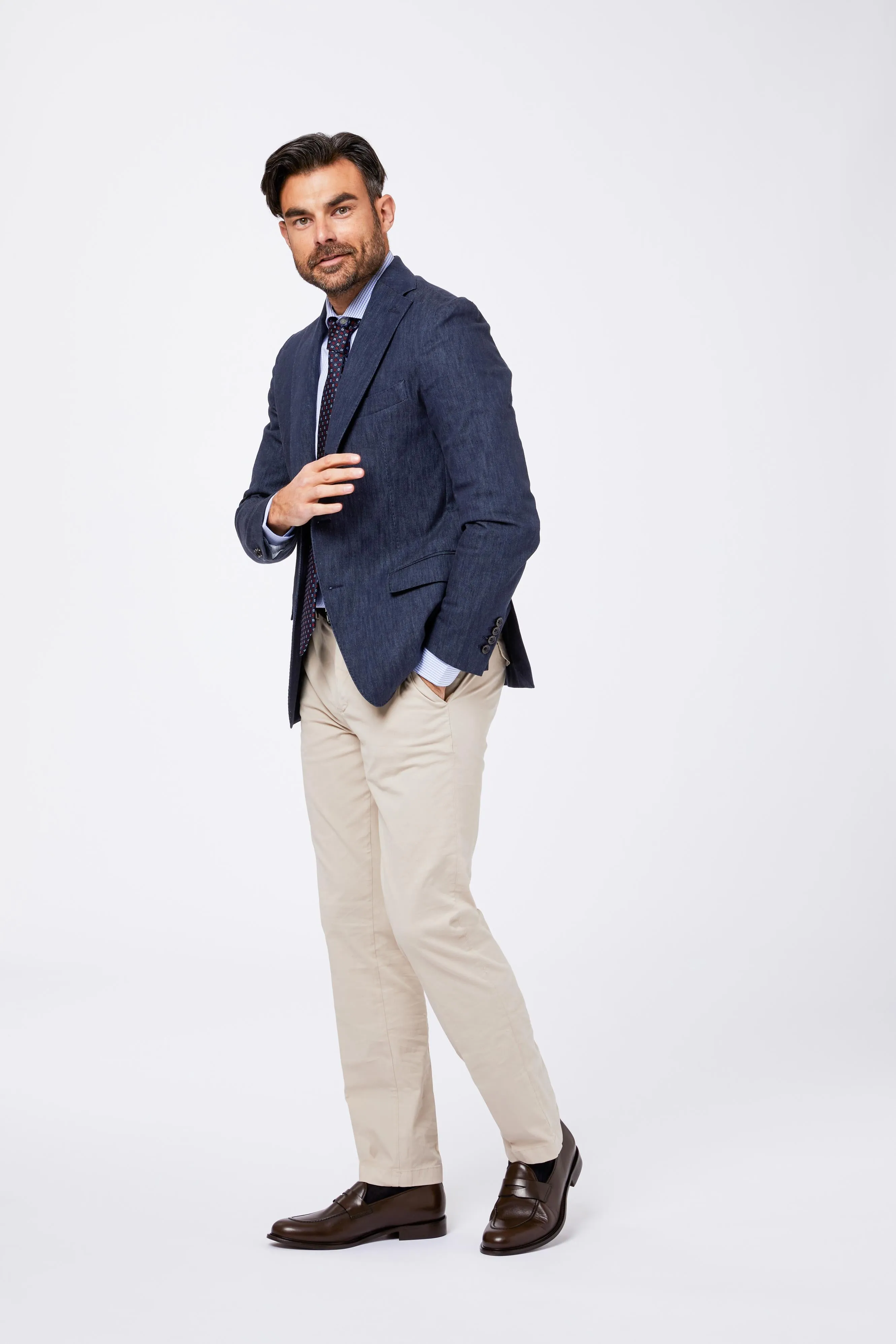 Camicia Celeste Popeline Quadretto Vichy Collo Francese sold by principe di firenze product image thumbnail 2