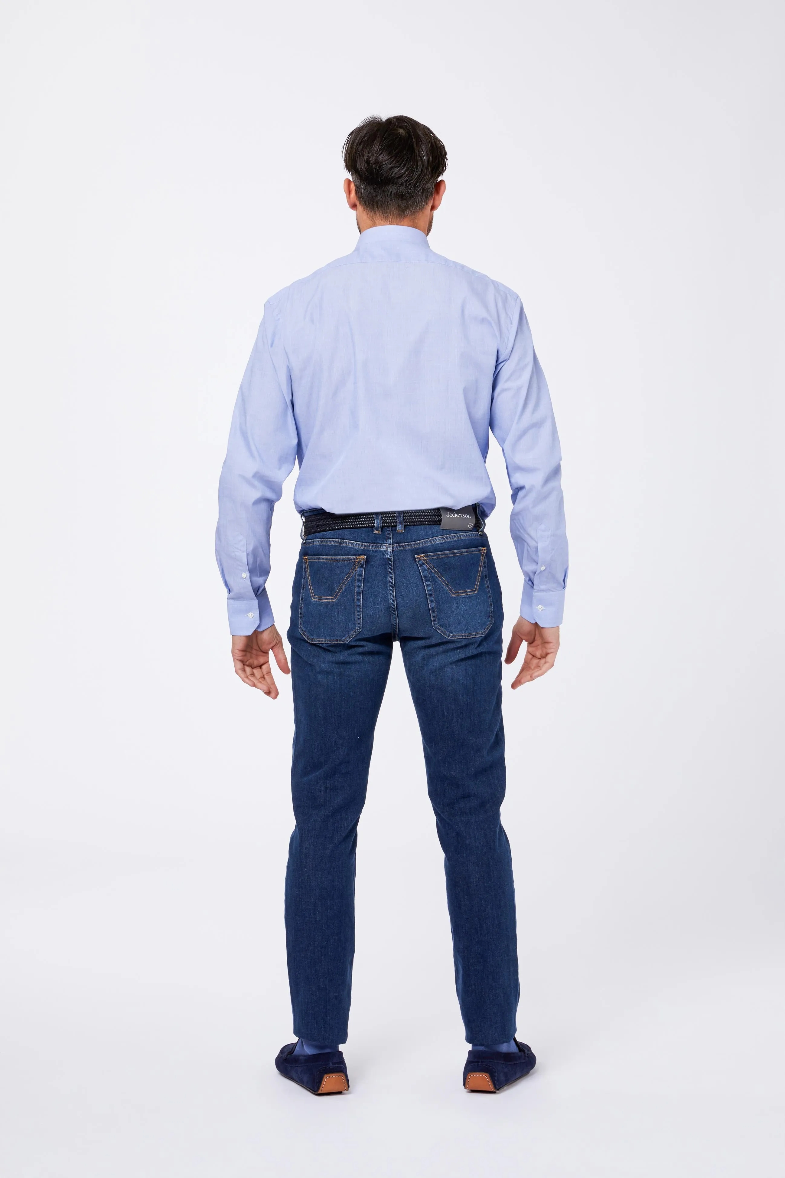 Camicia Azzurra Cotone Fil a Fil Collo Francese sold by principe di firenze product image thumbnail 3