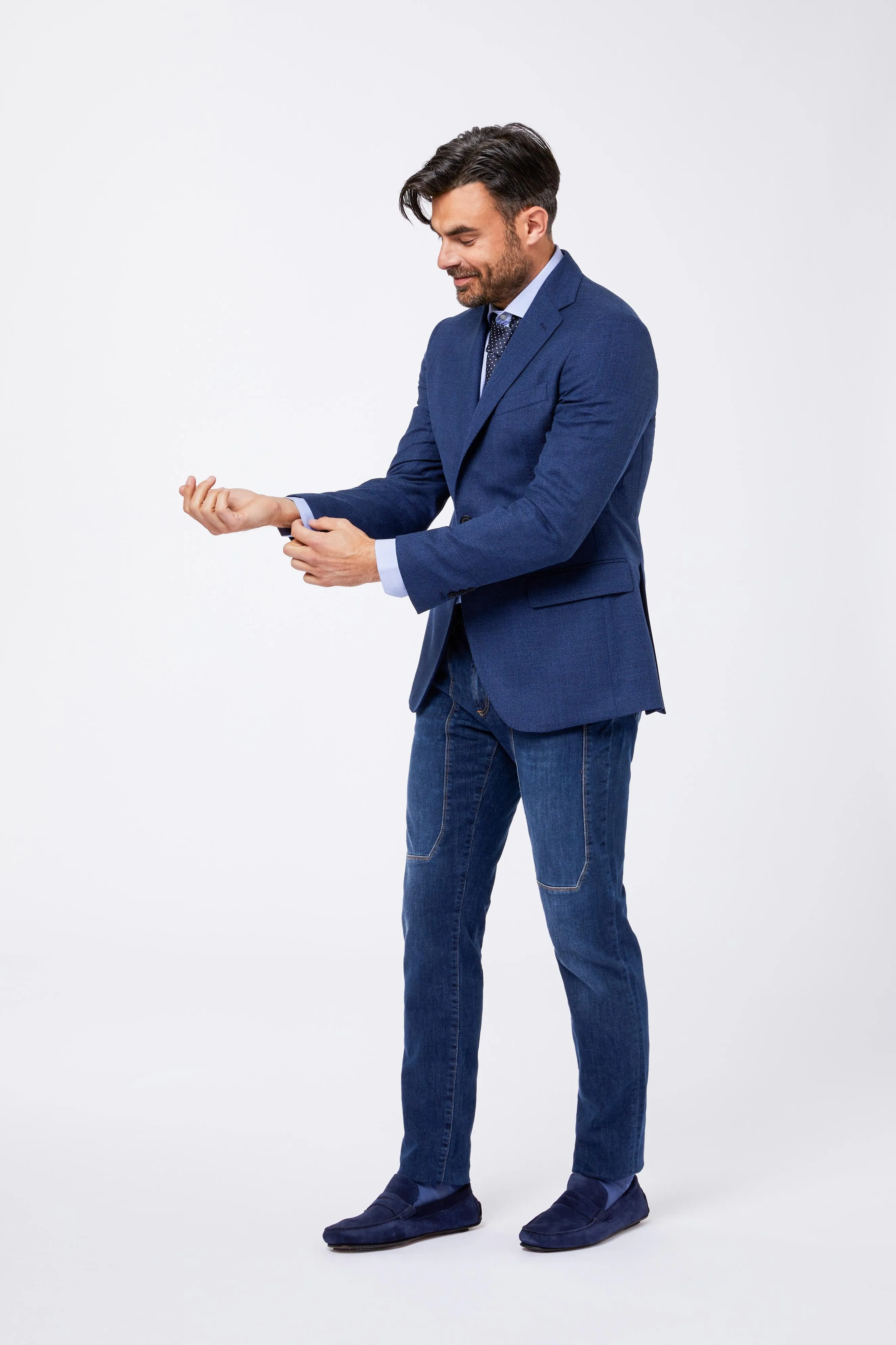 Camicia Azzurra Cotone Fil a Fil Collo Francese sold by principe di firenze product image thumbnail 2