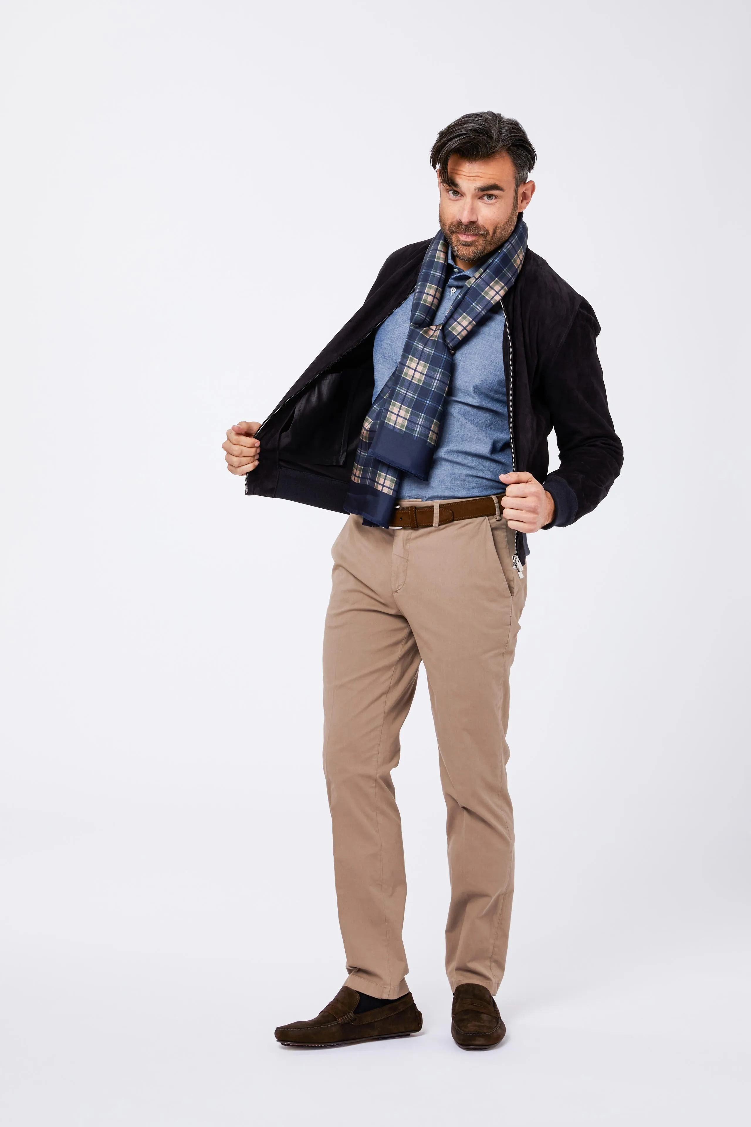 Camicia Celeste Cotone Chambray Unito Collo Mezzo Francese sold by principe di firenze product image thumbnail 3