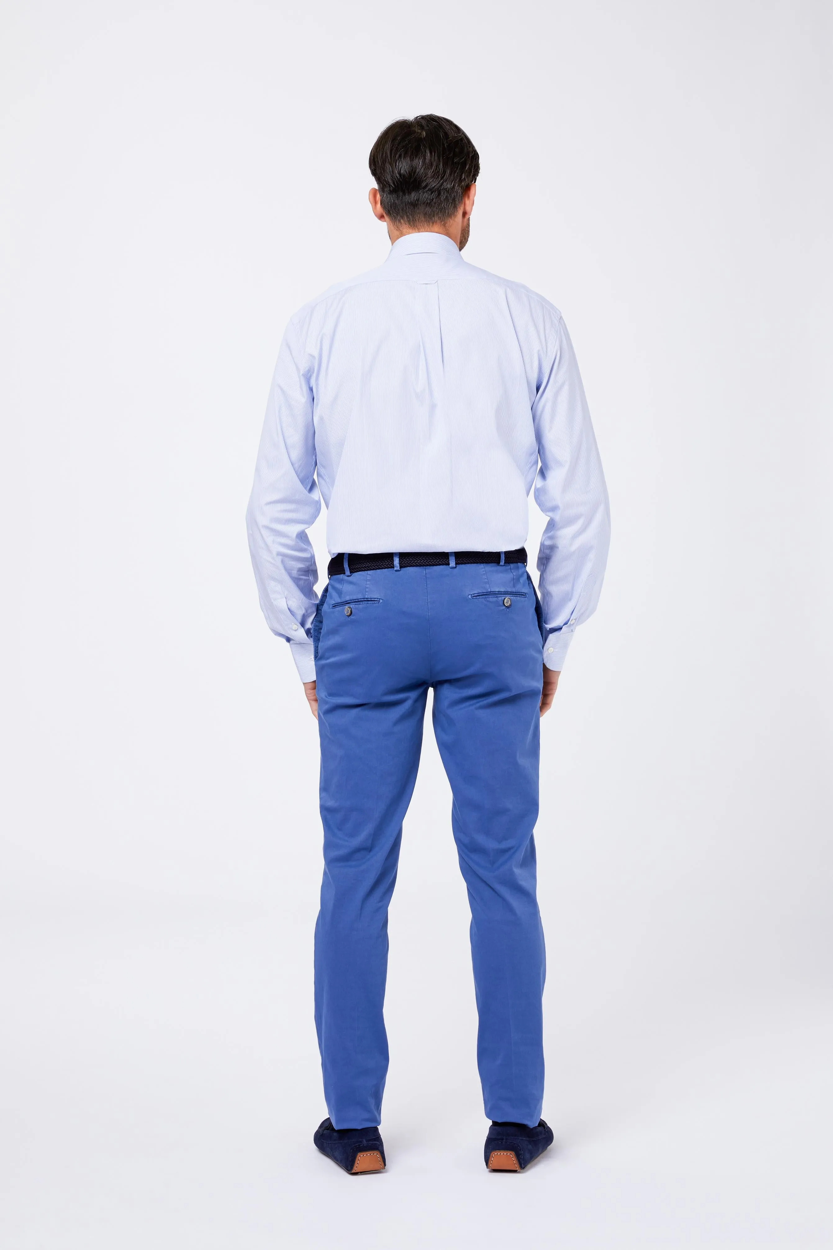 Camicia Celeste Cotone Bastoncino Collo Button Down sold by principe di firenze product image thumbnail 2