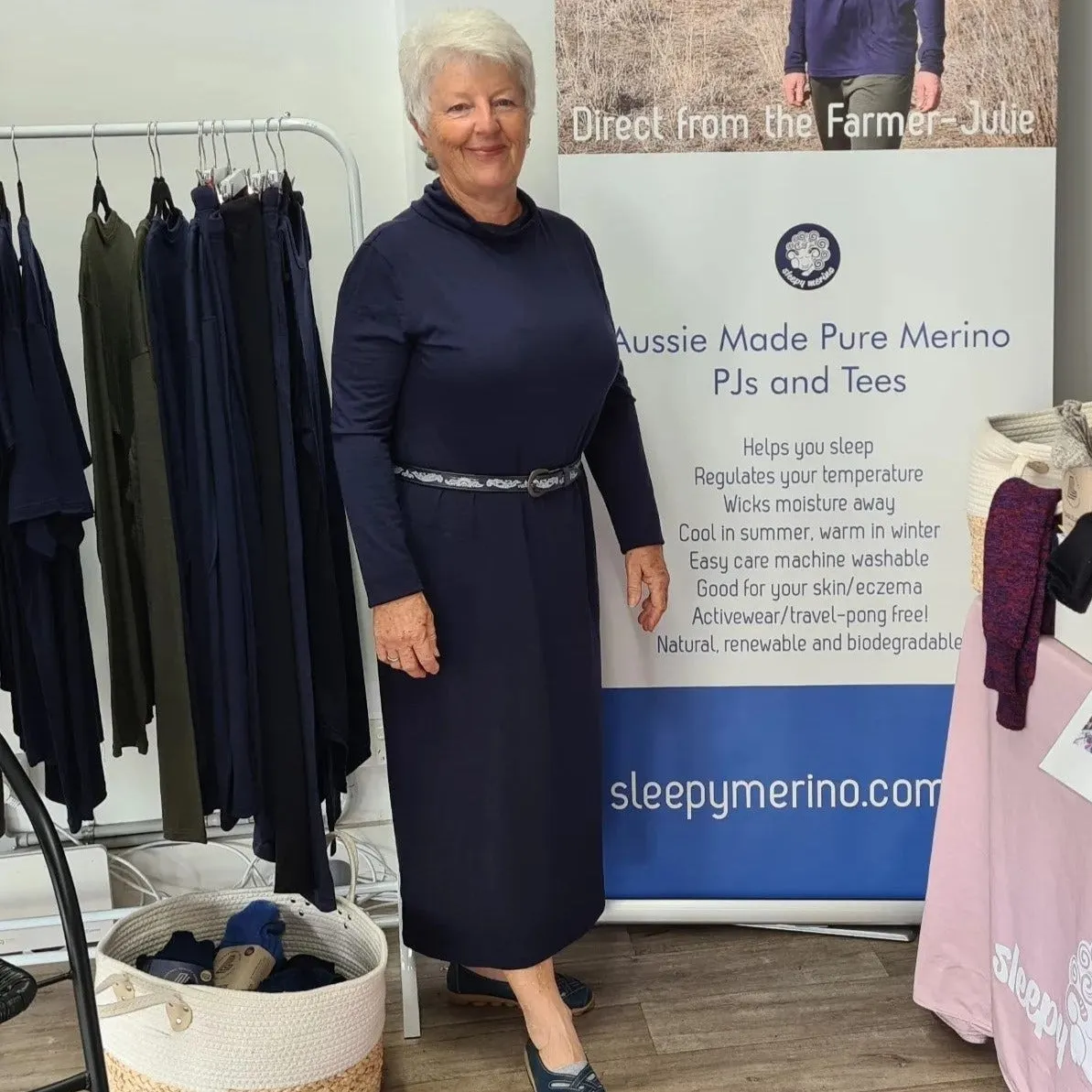 Women's Merino Nightie / Travel Dress sold by Sleepy Merino product image thumbnail 5