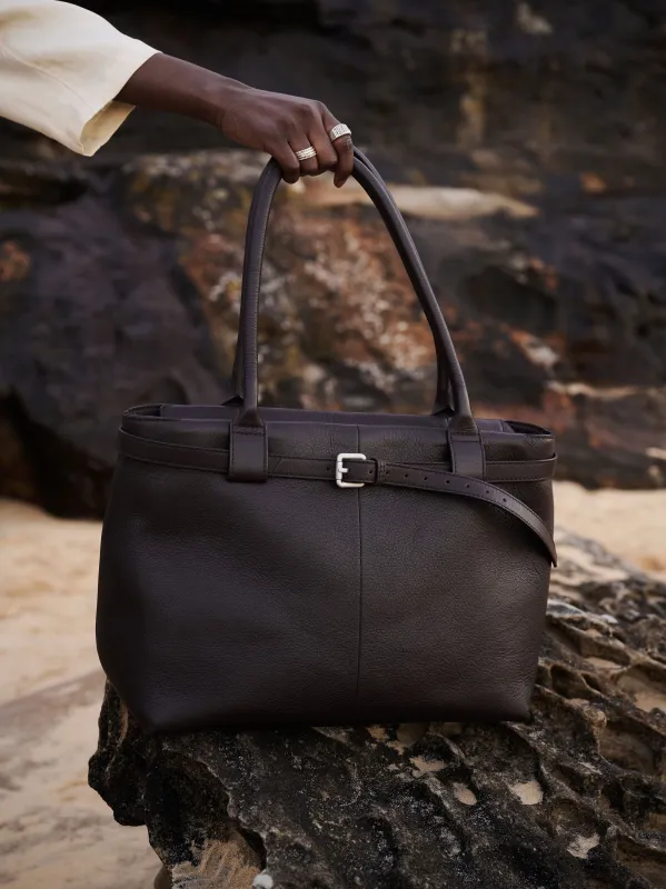 Paris Belt — Chocolate, thin sold by Wolff Studios