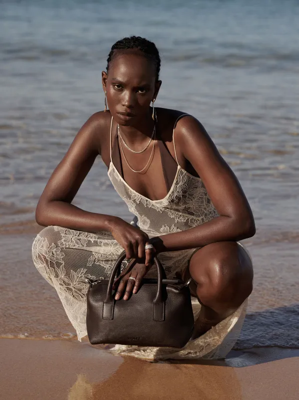 Boston Top Handle Bag — Chocolate sold by Wolff Studios