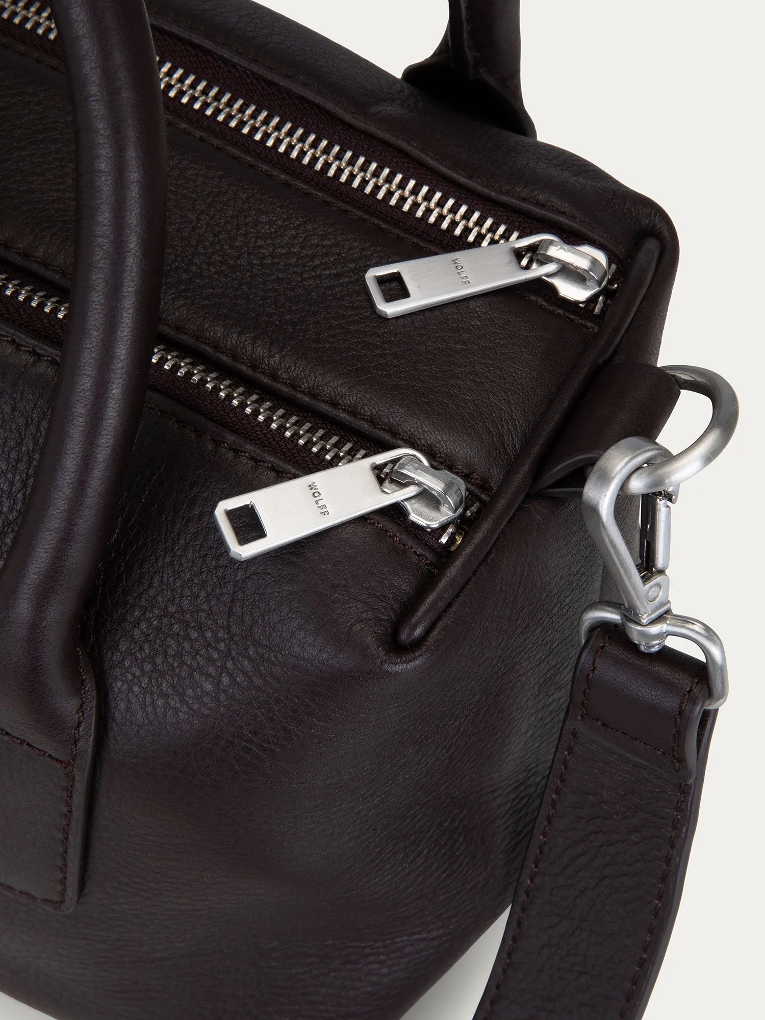 Boston Top Handle Bag — Chocolate sold by Wolff Studios product image thumbnail 4