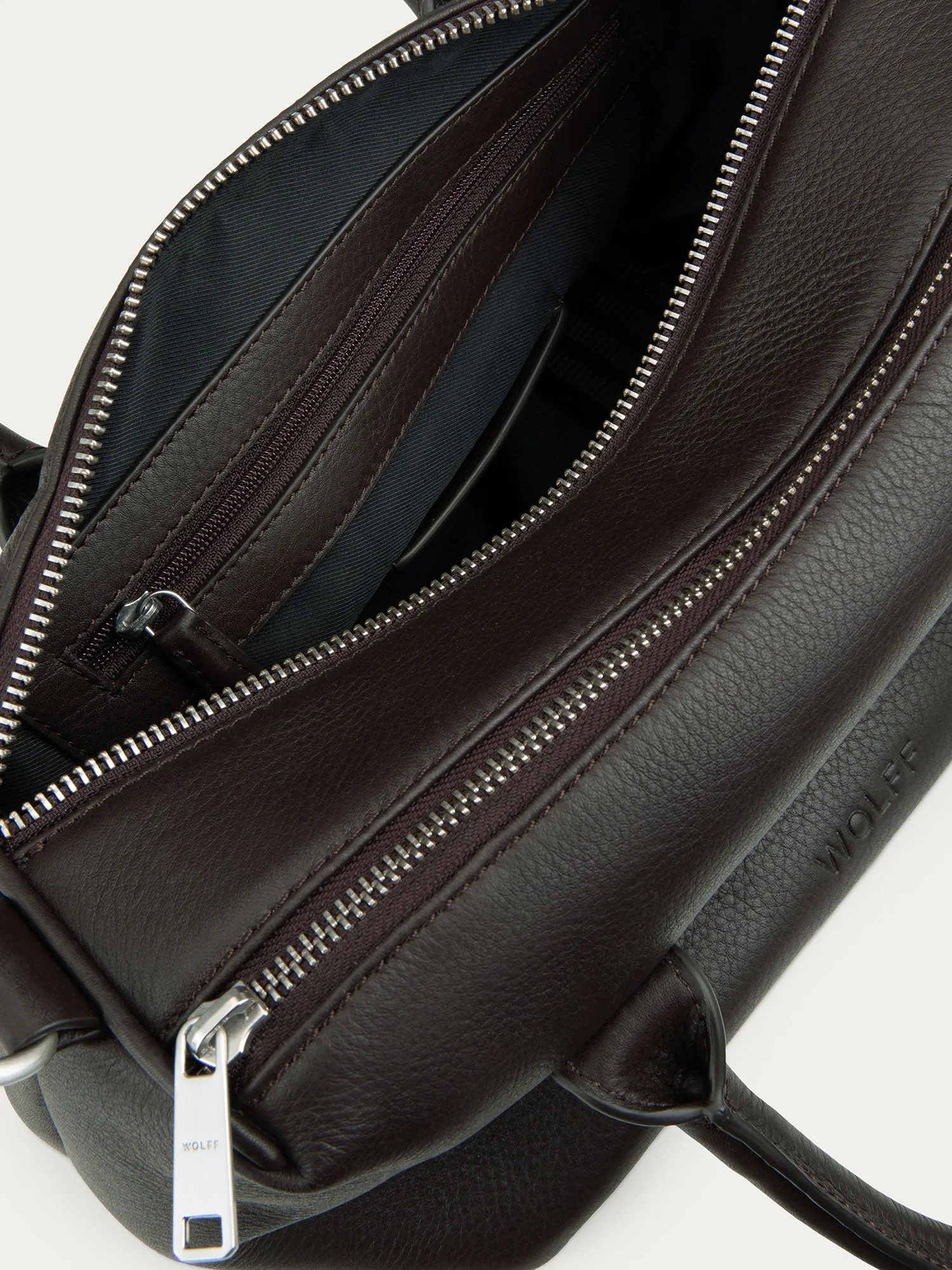 Boston Top Handle Bag — Chocolate sold by Wolff Studios product image thumbnail 5