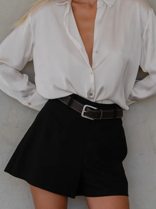 Paris Belt — Chocolate, wide sold by Wolff Studios