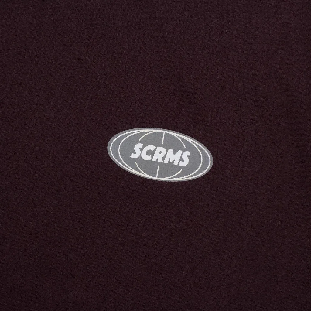 T-Shirt GLOBE BURGUNDY sold by Screamous product image thumbnail 3