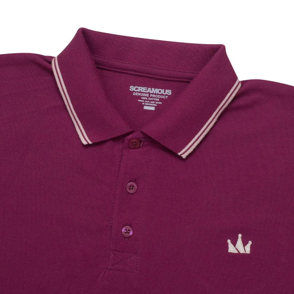 Polo Shirt CROWN LINE SILVER MAROON sold by Screamous product image thumbnail 2