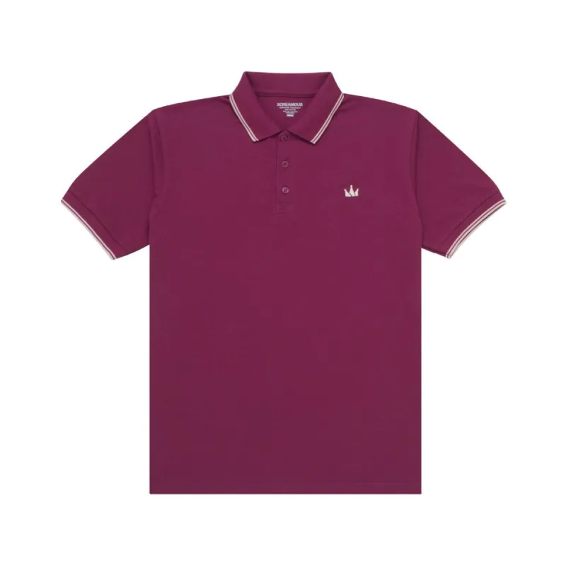 Polo Shirt CROWN LINE SILVER MAROON made by Screamous