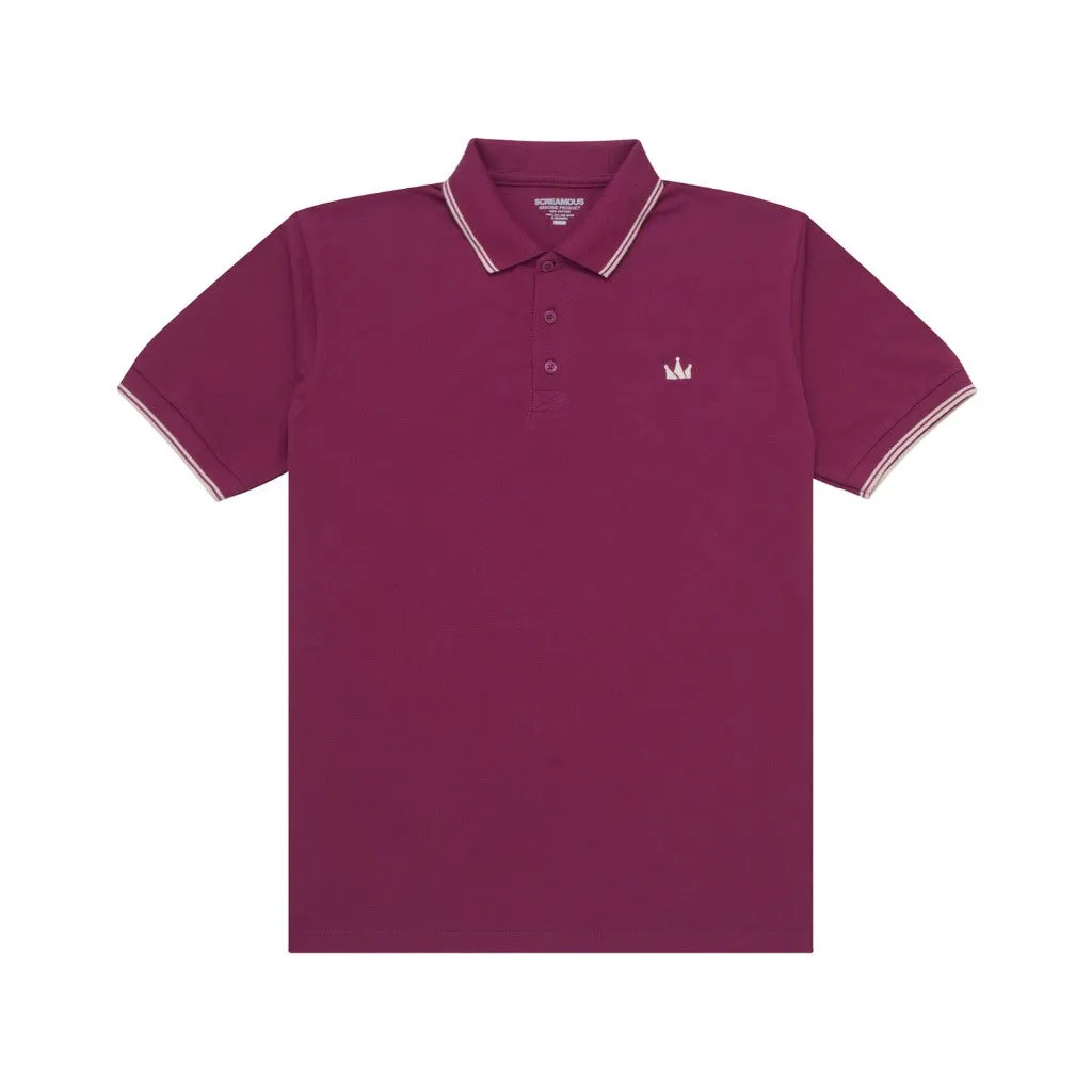 Polo Shirt CROWN LINE SILVER MAROON sold by Screamous